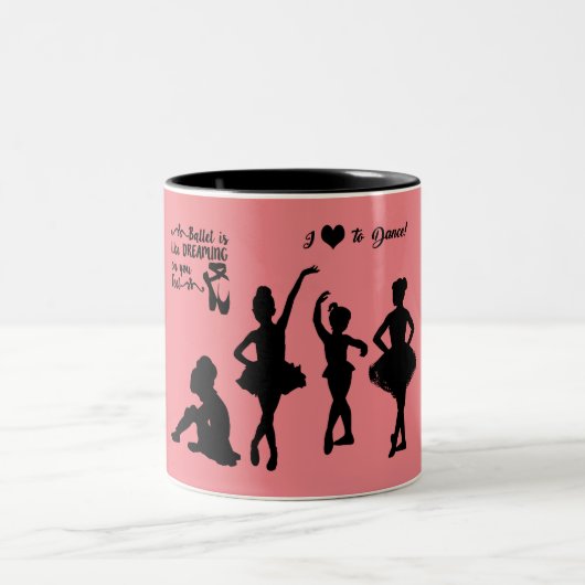 Ballerinas zwei tönige Tasse. Zweifarbige Tasse (Mittel)