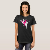 Ballerinatrio-Silhouette-T - Shirt-Rosaweiß T-Shirt (Vorne ganz)