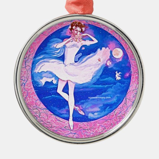 Ballerinaverzierung Silbernes Ornament (Vorne)