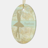 Ballet Abstrakt Gold Personalisiert Weihnachten Keramikornament (Links)