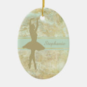 Ballet Abstrakt Gold Personalisiert Weihnachten Keramikornament (Vorne)