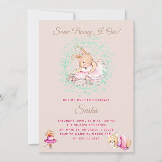 Ballet Animes Geburtstagsparty Einladung (Vorderseite)