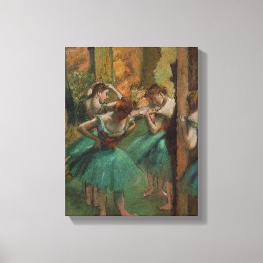 Ballet Artwork Dancers Pink und Green Edgar Degas Leinwanddruck (Vorderseite)