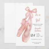 Ballet Baby Shower Invitation for Girls Einladung (Vorne/Hinten)
