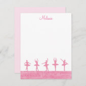 Ballet Ballerina Giro Pink Template Card Mitteilungskarte (Vorne/Hinten)