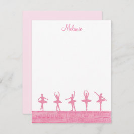 Ballet Ballerina Giro Pink Template Card Mitteilungskarte