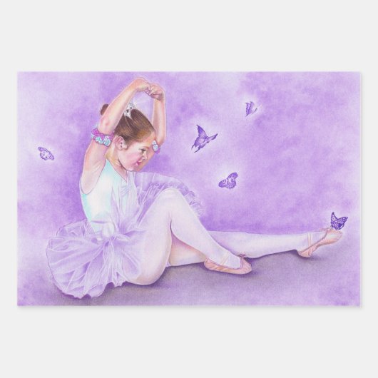 Ballet Ballerina Packpapier Geschenkpapier Set (Vorderseite 3)