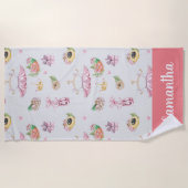Ballet Ballerina Personalisierter Name Strandtuch (Vorderseite)