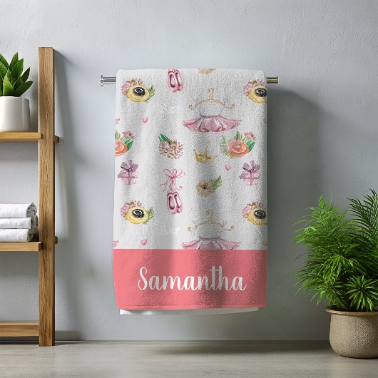 Ballet Ballerina Personalisierter Name Strandtuch