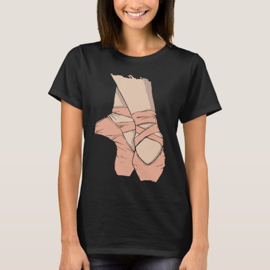 Ballet Ballerina Pointe Shoes Point Women Girls Ki T-Shirt (Vorderseite)