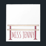 Ballet Ballerina Tance Class Studio Teacher Barre Notizblock<br><div class="desc">Notepad bietet eine originelle Abbildung einer Ballettbarre. Einfach mit dem Namen Ihres Lieblings-Tanzlehrers für ein einmaliges Geschenk personalisieren!</div>