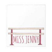 Ballet Ballerina Tance Class Studio Teacher Barre Notizblock (Vorderseite)