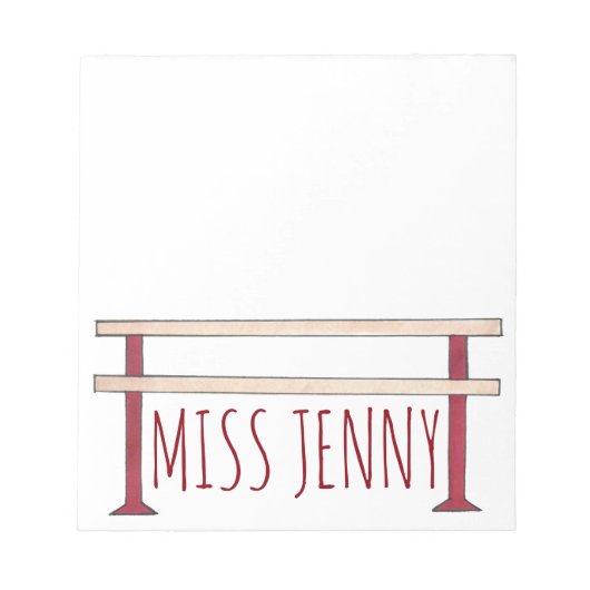 Ballet Ballerina Tance Class Studio Teacher Barre Notizblock (Vorderseite)