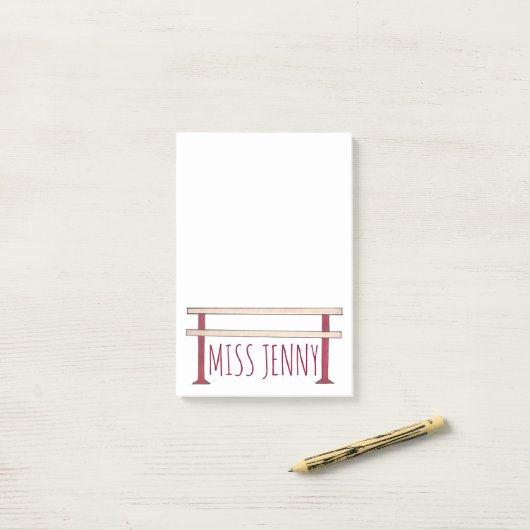 Ballet Ballerina Tance Class Studio Teacher Barre Post-it Klebezettel (Auf Schreibtisch)