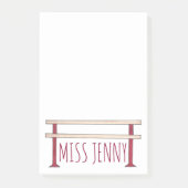 Ballet Ballerina Tance Class Studio Teacher Barre Post-it Klebezettel (Vorderseite)