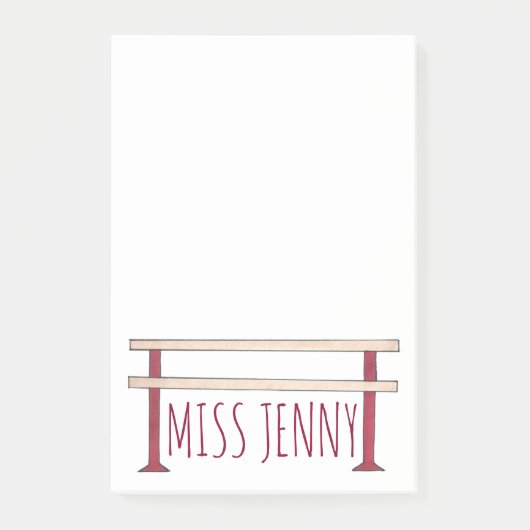 Ballet Ballerina Tance Class Studio Teacher Barre Post-it Klebezettel (Vorderseite)