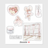 Ballet Bar Teddy Bear Ballet Shoes Fruit Violin  Aufkleber (Blatt)