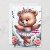 Ballet Bear Birthday Invitation Einladung (Vorderseite)