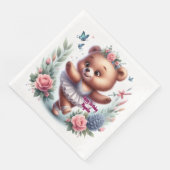 Ballet Bear Birthday Napkins Serviette (Ecke)