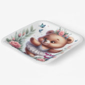 Ballet Bear Birthday Plates Pappteller (Gewinkelt)