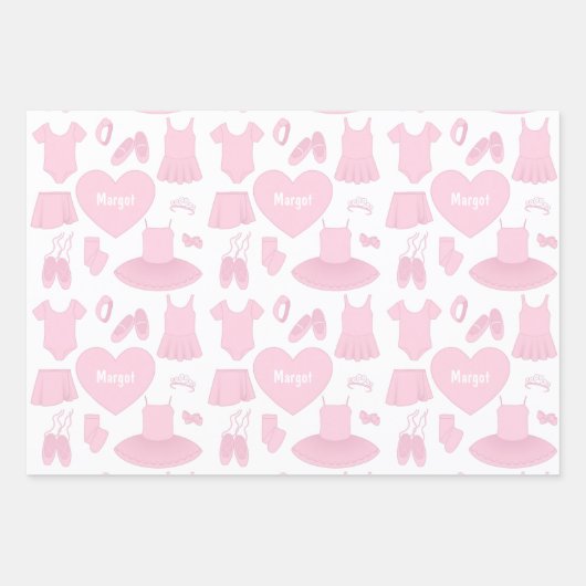 Ballet Bekleidung Wrapping Paper Set Geschenkpapier Set (Vorderseite)