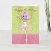 Ballet Birthday Card - Niedlich Ballerina Karte (Vorderseite)