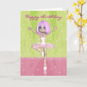 Ballet Birthday Card - Niedlich Ballerina Karte (Gelbe Blume)
