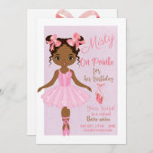 Ballet Birthday Einladungskarte (Vorne/Hinten)