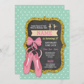 Ballet Birthday Party Tutu Ballerina Giro del Malc Einladung (Vorne/Hinten)
