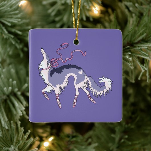 Ballet Borzoi Weihnachtsdekoration Keramikornament (Baum)