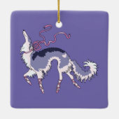 Ballet Borzoi Weihnachtsdekoration Keramikornament (Rückseite)