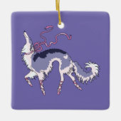 Ballet Borzoi Weihnachtsdekoration Keramikornament (Vorderseite)