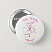 Ballet & Bunting Geburtstags-Abzeichen Button (Vorne & Hinten)