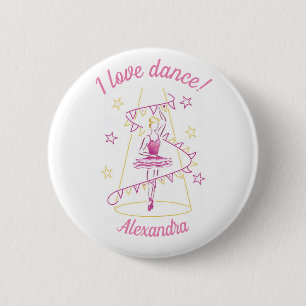 Ballet & Bunting - I Liebe Dance Abzeichen Button