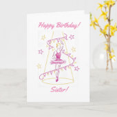 Ballet & Bunting Sister Birthday Card Karte (Gelbe Blume)