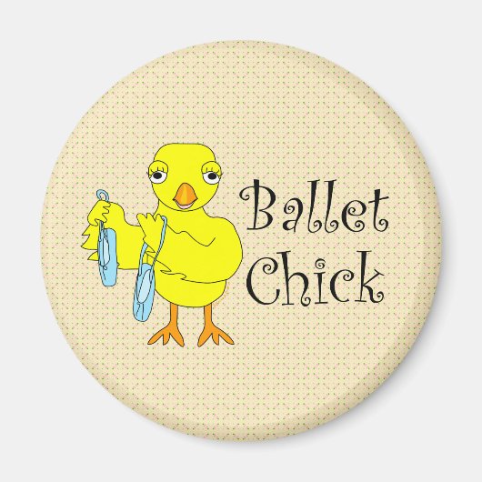 Ballet Chick Text Magnet (Vorne)