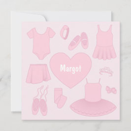 Ballet Clothes Square Card - Hellrosa Hintergrund Karte