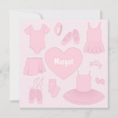 Ballet Clothes Square Card - Hellrosa Hintergrund Karte (Vorderseite)