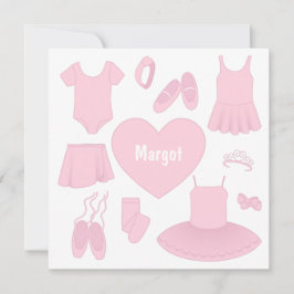 Ballet Clothes Square Card - Weißer Hintergrund Karte
