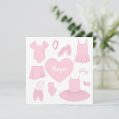 Ballet Clothes Square Card - Weißer Hintergrund Karte (Stehend Vorderseite)