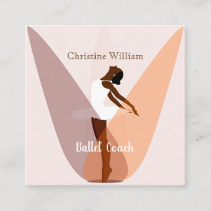 Ballet Coach Light Pink Quadratische Visitenkarte