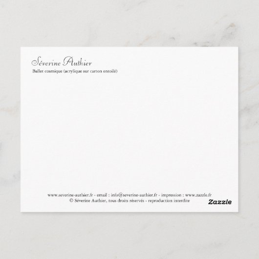 Ballet cosmique postkarte (Rückseite)