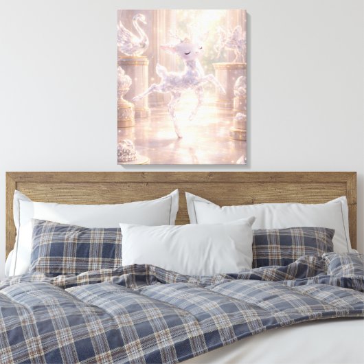 Ballet Crystal Deer Canvas Print Leinwanddruck (Insitu (Schlafzimmer))