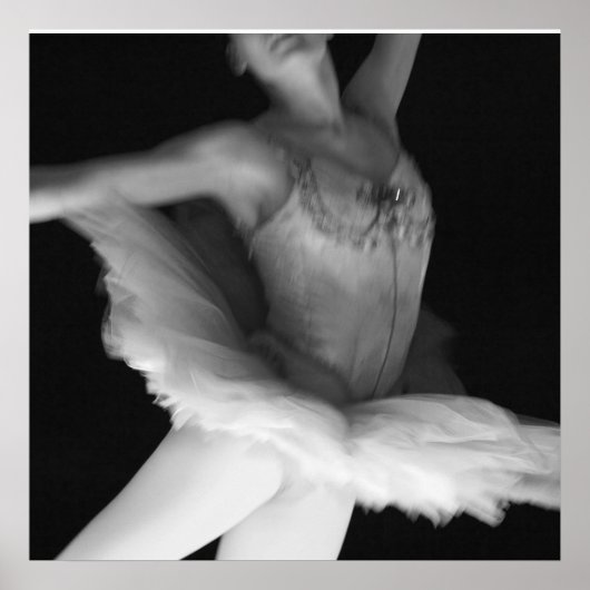 Ballet - Dance - Ballerina 9 - Black & White Poster (Vorne)