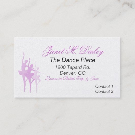 Ballet Dance Business Card Visitenkarte (Vorderseite)