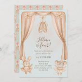 Ballet Dance Girls Fourth Birthday Invitation Einladung (Vorne/Hinten)