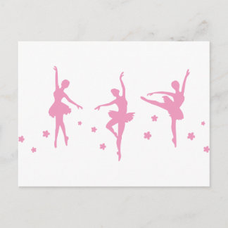 Ballet Dance Girls Pink Women Extravagant Fun Part Postkarte