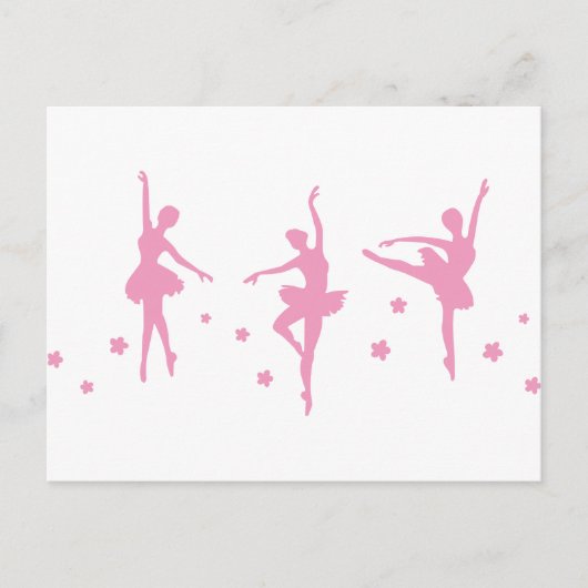 Ballet Dance Girls Pink Women Extravagant Fun Part Postkarte (Vorderseite)