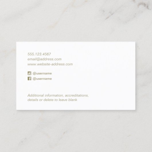 Ballet Dance Instructor Foto Visitenkarte (Rückseite)