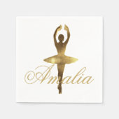 Ballet Dance Party Gold Ballerina Name oder Text h Serviette (Vorderseite)